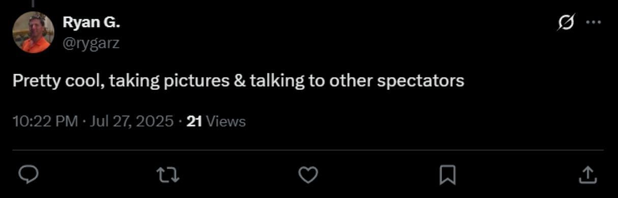 Screenshot of a user's comment - Source: @rygarz on X